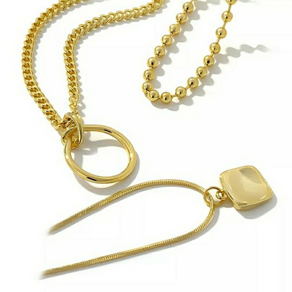 Multi-layered set of 3 separate necklaces; nwot